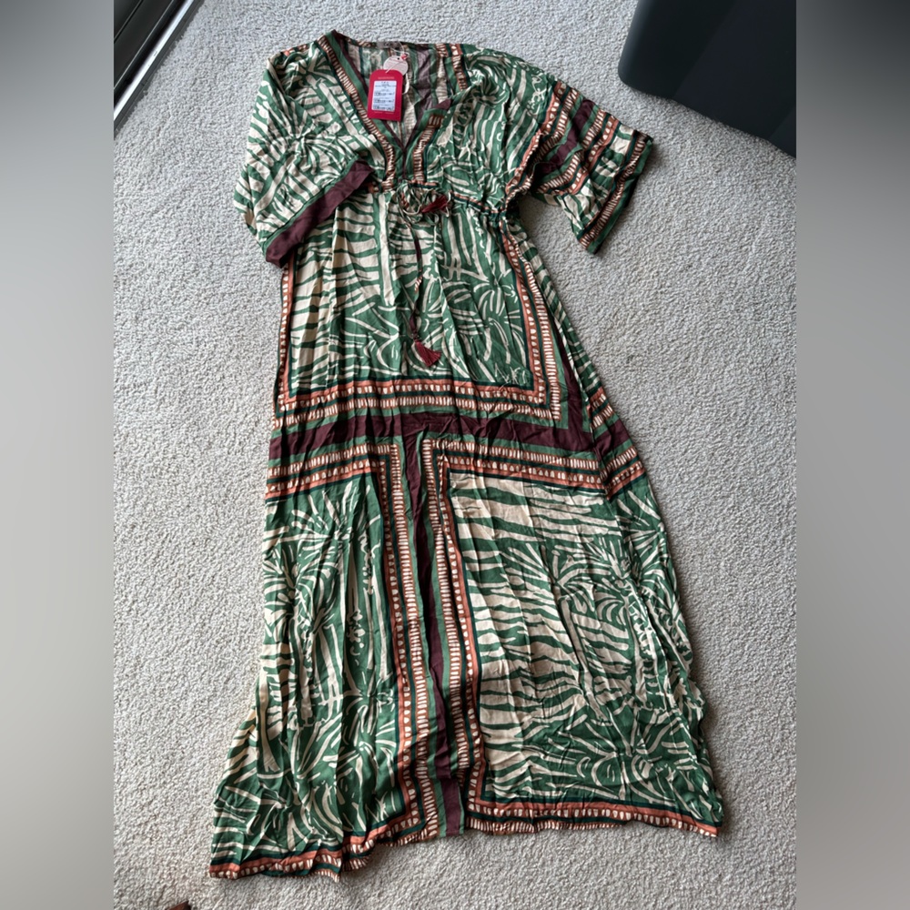 CaCay Vestido Longo Túnel e Manga Longa Maxi Dress – Size M – NWT